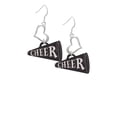 thumbnail image 2 of Delight Jewelry Acrylic 1.25" Black Cheer Megaphone Open Heart French Earrings, 2 of 4