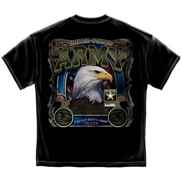 FashionFirst - Army Eagle Design T-Shirt, Black - Extra Large - Walmart ...
