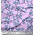 thumbnail image 1 of Soimoi polyester Crepe Fabric Yellow Blue Flower Floral Print Sewing Fabric Yard 42 Inch Wide, 1 of 3