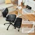 thumbnail image 7 of Criss Cross Office Chair-ADHD Chair with Adjustable Footstool, 360° Swivel Meditation Chair Flexible Design for Home, PU Ergonomic Cross Legged Desk Chair Black, 7 of 7