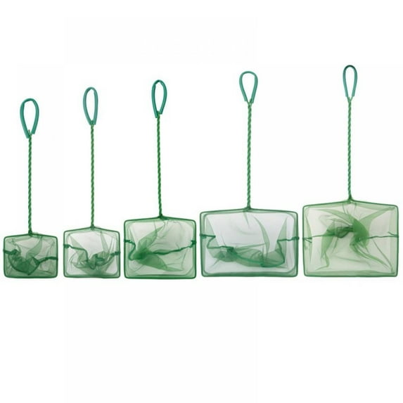 Forzero Fine Mesh Fish Net for Fish Tank - 4 6 8 10 inch Aquarium Net Scoop, Aquarium Fish Skimmer Net with Plastic Handle for Catching Small Fish, Shrimp, Aquatic Plants