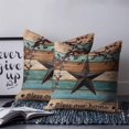 thumbnail image 2 of Teal Brown Texas Star 26x26 Pillow Covers Set of 2, Retro Country Star Farmhouse Wooden Throw Pillow Covers Decorative Couch Cushion Case, Microfiber Square Pillowcases for Bedroom Car Living Room, 2 of 7