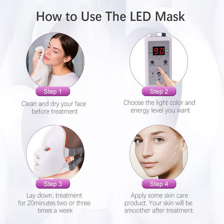 LED-Face-Mask-Light-Therapy 7 Colors LED Facial Skin Care Mask Red Light  Therapy Mask LED Lights for Facial at Home 
