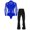 bleu, variante sur ranrann Justaucorps pour Hommes à Paillettes avec Strass Chemise de Danse Latine avec Pompon Pantalon Évasé Patinage Artistique Performance sur Scène Bleu TTG
