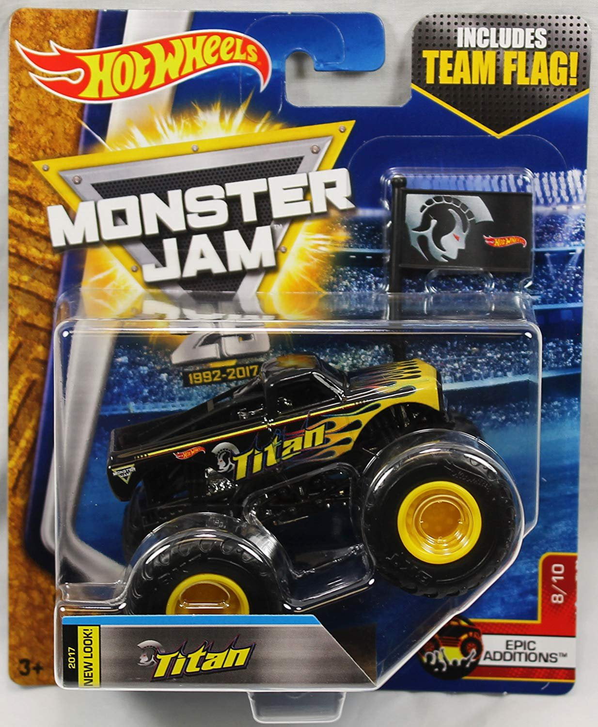 2017 Hot Wheels Monster Jam 1:64 Scale Truck with Team Flag - Black