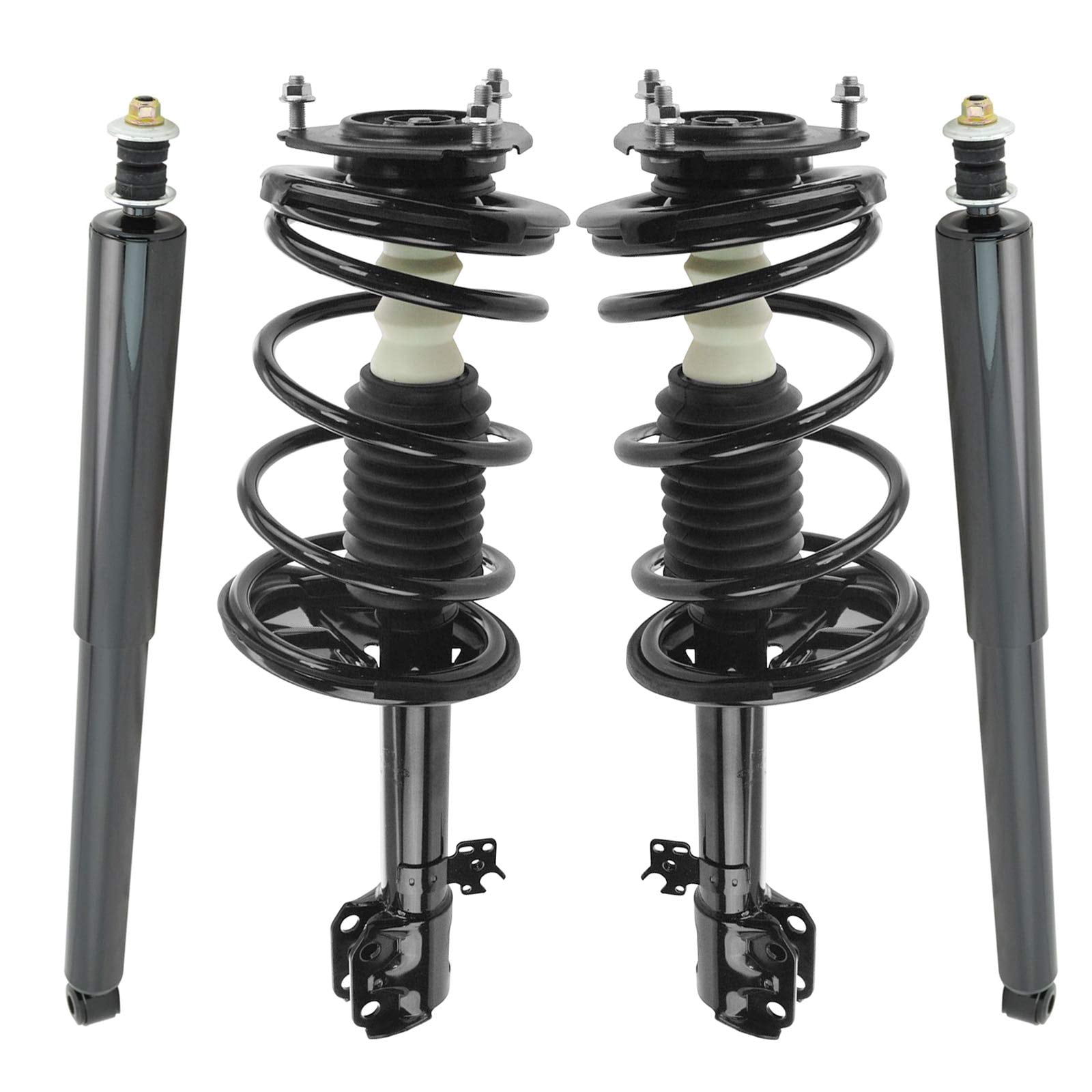 TRQ Front and Rear Complete Strut Assembly & Shock Absorber Kit Complete Strut & Coil Spring Assembly Fits Select 2001-2005 Toyota RAV4