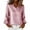 Pink [Mix & Save More] [New Arrivals], variant on Women's Lace Collar V Neck Long Sleeve Solid Color Hot Stamping Top Blouse Shirt Elegant Party Cocktail Night Out Holiday Gift | CSEONE,Silver XL