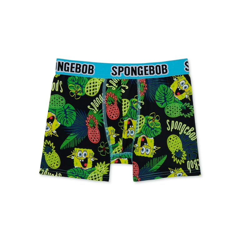 SpongeBob SquarePants Boys Boxer Brief Underwear, 4 pack, Sizes 4-14 