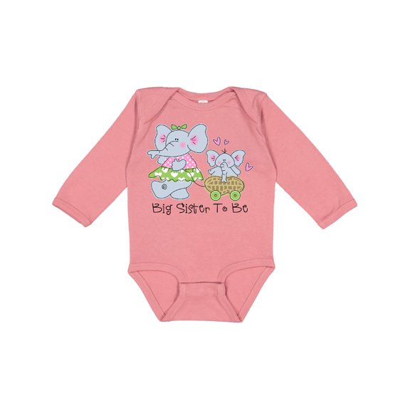 Inktastic Elephant Future Big Sister Girls Long Sleeve Baby Bodysuit
