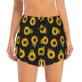 thumbnail image 2 of Balery Sunflowers Pantalones cortos deportivos para mujer con forro y dos bolsillos, elásticos, para entrenamiento, gimnasio, yoga-Medium, 2 of 7