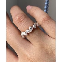 4.10CTW Multi Shape Colorless Moissanite Diamond Full Eternity Wedding Stacking Ring band, Designer Wedding Bridal Band, gold Gift for women