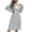 Gray, variant on Women's Fuzzy Fleece Nightgown Plush Thicken House Coat Casual Long Sleeve Crewneck Sleepwear Flannel Night Dress