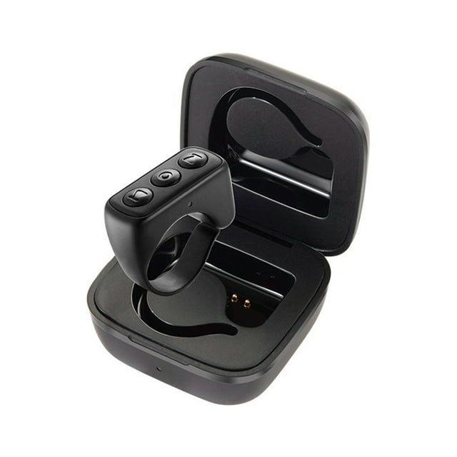pitrice Magnetic Suction Remote Control With Charging Case Remote Photography Bluetooth Remote Control Phone black