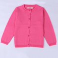 thumbnail image 2 of YOUYEDIAN Girls' Cardigan with Button Loose Long Sleeve Sweaters Uniforms Kids Solid Knit Sweater Outerwear Hot Pink 18-24 Months, 2 of 3