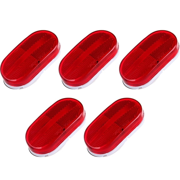 CCIYU 5 Pack Universal Waterproof 12V Oblong Side Marker Light 6 Leds Replacement fit for RV Trailer Truck Camper Csr (red side marker light)