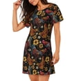 thumbnail image 2 of Lsque Sunflower Rooster Pattern Nightgowns for Women Sleep Shirts Short Sleeve Nightshirt Pullover Nightdress Soft Sleepwear Relaxed Fit Nightdress, 2 of 6