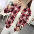thumbnail image 2 of 2022 Nuevo Estilo Primavera Otoño Ropa Estilo Regular Camisa Francesa Diseño Sentir Nicho Top Chaqueta Camisa A Cuadros Mujeres, 2 of 4