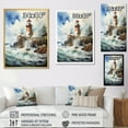 thumbnail image 4 of Designart "Guiding Light Vintage Lighthouses IV" Nautical & Beach Floater Framed Wall Decor, 4 of 7