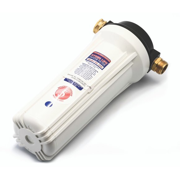 Camco Fresh Water Filter 52141 Hydro Life; Fits Standard Garden Hose Female Coupling for Pre-Tank Filtering; In-Line Canister Type; KDF and Activated Carbon