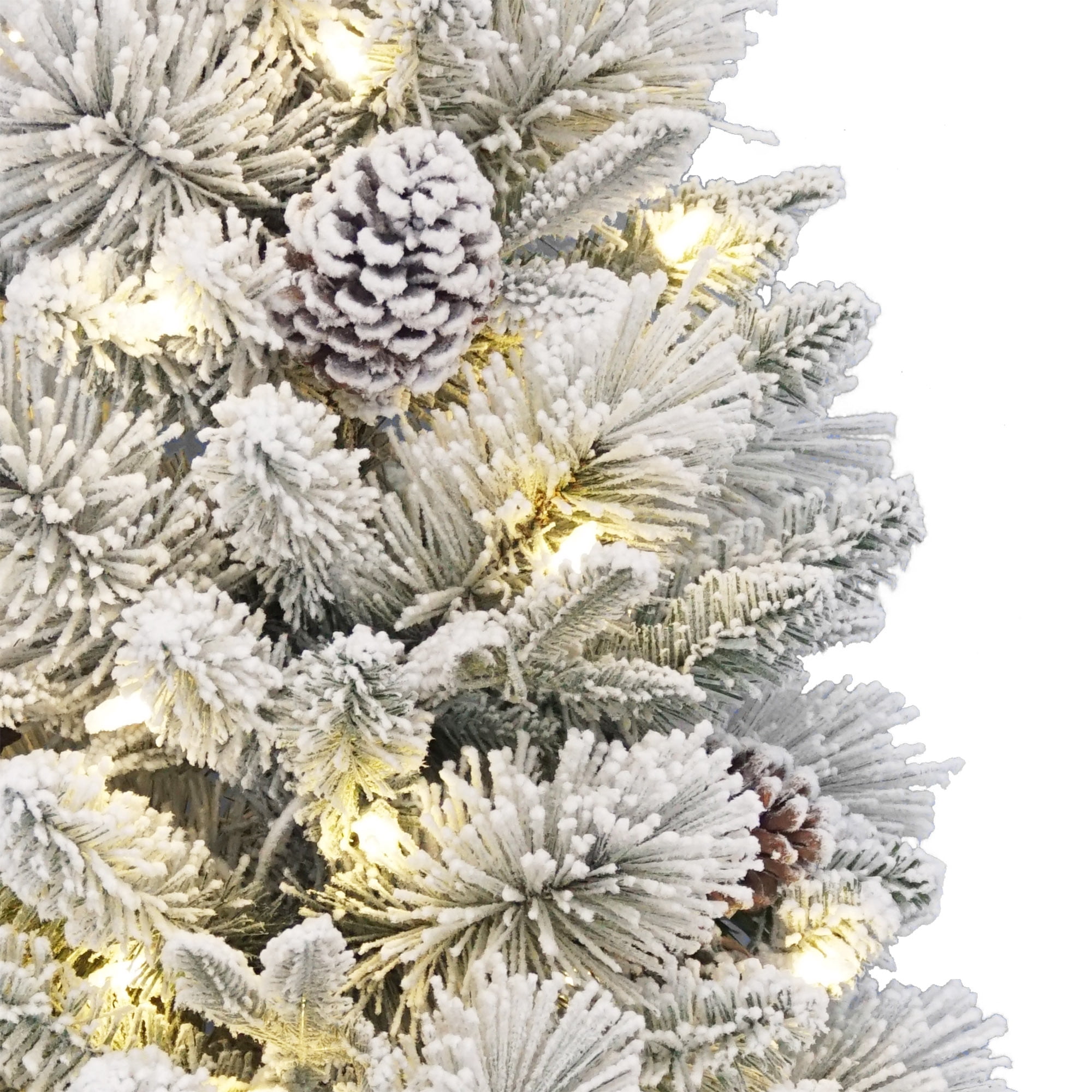 3.5ft Prelit Flocked Dakota Artificial Christmas Potted Tree by Holiday Time, 35 Warm White LED