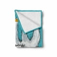 thumbnail image 2 of Sloth Soft Flannel Fleece Throw Blanket, Sketchy Sloth with Butterflies Ornate Branch Nature Inspired Art Design, Cozy Plush for Indoor and Outdoor Use, 70" x 90", Teal Pale Grey Orange, by Ambesonne, 2 of 6