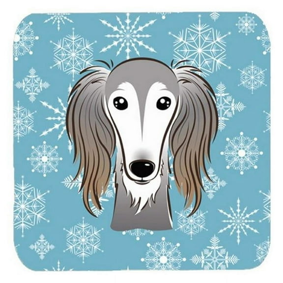 Snowflake Saluki Foam Coasters, Set Of 4