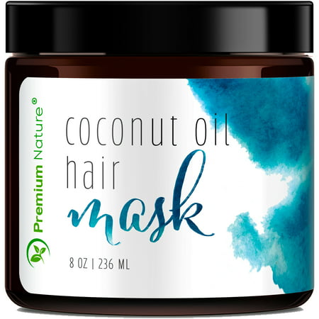 Coconut Oil Hair Mask Deep Conditioner - Natural Organic Conditioning Treatment for Dry Damaged Hair Conditioning Growth Treatment 8oz 100% Repairs Restores & Nourishes by Premium (Best Hair Mask For Damaged Hair India)