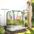 thumbnail image 3 of Outsunny Galvanized Raised Garden Bed with Crop Cage, Metal Planter Box, 3 of 10