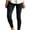 Black, variant on Womens Pull On Stacked Leggings Slim Fit Mid Rise Stretch Pencil Pants Casual Moto Biker Skinny Look Ankle Pants with Side Zip
