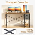 thumbnail image 6 of edx Computer Desk with Drawer 40 Inch PC Table Study Desk with 2-Tier Drawers Storage Shelf Headphone Hook, Modern Simple Style Laptop Desk for Bedroom, Rust, 6 of 9