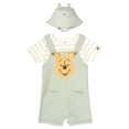 thumbnail image 4 of Disney Winnie the Pooh Baby Boys' 3-Piece Shortall, Graphic Tee, and Bucket Hat Set Light Green Winnie the Pooh, 4 of 6