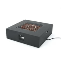 Hearth Outdoor 50,000 BTU Lightweight Concrete Square Fire Pit (No Tank Holder), Dark Gray