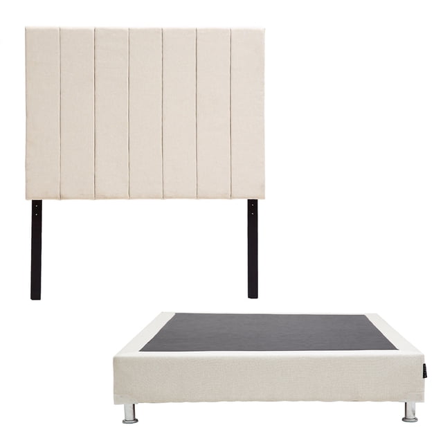 Box Base Cama Queen Size + Cabecera Argos Beige