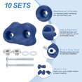 thumbnail image 3 of Rock Climbing Holds, 10 Pcs Small Climbing Rock Wall Grips with Double Hole for Playground Accessory, Blue-D, 3 of 7