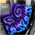 thumbnail image 3 of Pzuqiu Fashion Tie-dye Automobile Interior Sets Car Front Rear Seat Cover Steering Wheel Seat Belt Headrest Center Console Cushion Pad Keychain Coaster 14 Pcs Full Set Covers Fit Most Vehicles, 3 of 7