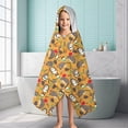 thumbnail image 6 of Cute Hedgehog Apple Mushroom Hooded Bath Towel，60"x35" for Ages 3 To 12 Kids, Quick Dry Lightweight Soft Microfiber Hood Beach Towel Cover Up for Kids, 6 of 7