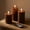 Brown, variant on WYZworks Fluted Ribbed LED Pillar Candles, Brown, with Realistic Reflective Melted-Wax Effect – Flickering Flame, Remote, Dimmable, Flameless, Battery Operated, Home & Wedding Decor (Set of 3)