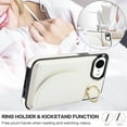 thumbnail image 6 of Wallet Case Compatible with iPhone 7 / 8 / SE 2020 / SE 2022 with Card Holder,RFID Blocking,360°Rotation Finger Ring Stand Leather Cover,Drop Protection with Magnetic Snap Phone Case, White, 6 of 9