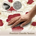 thumbnail image 6 of ODIKA 2'x3' Washable Throw Rug Circle Semi Vintage Blooms Delicate Foliage Border Semicircle for Hallway, Study Room, Non-Slip Low Profile, Flatwoven, 6 of 7