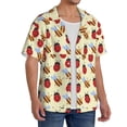 thumbnail image 2 of Sikiie Ladybug And Bee Men's Cuban Shirt, Hawaiian Shirts, Business Casual Button Down Shirts, Short Sleeve Shirt-Medium, 2 of 5