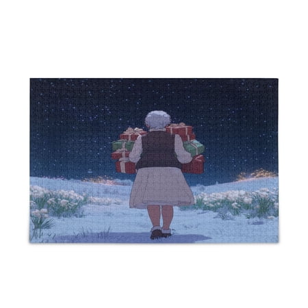 WOBOGO Gift Giving Granny Puzzle Challenge 500 Piece Jigsaw Suitable for Game Night Finished Size 20.5 x 14.9in