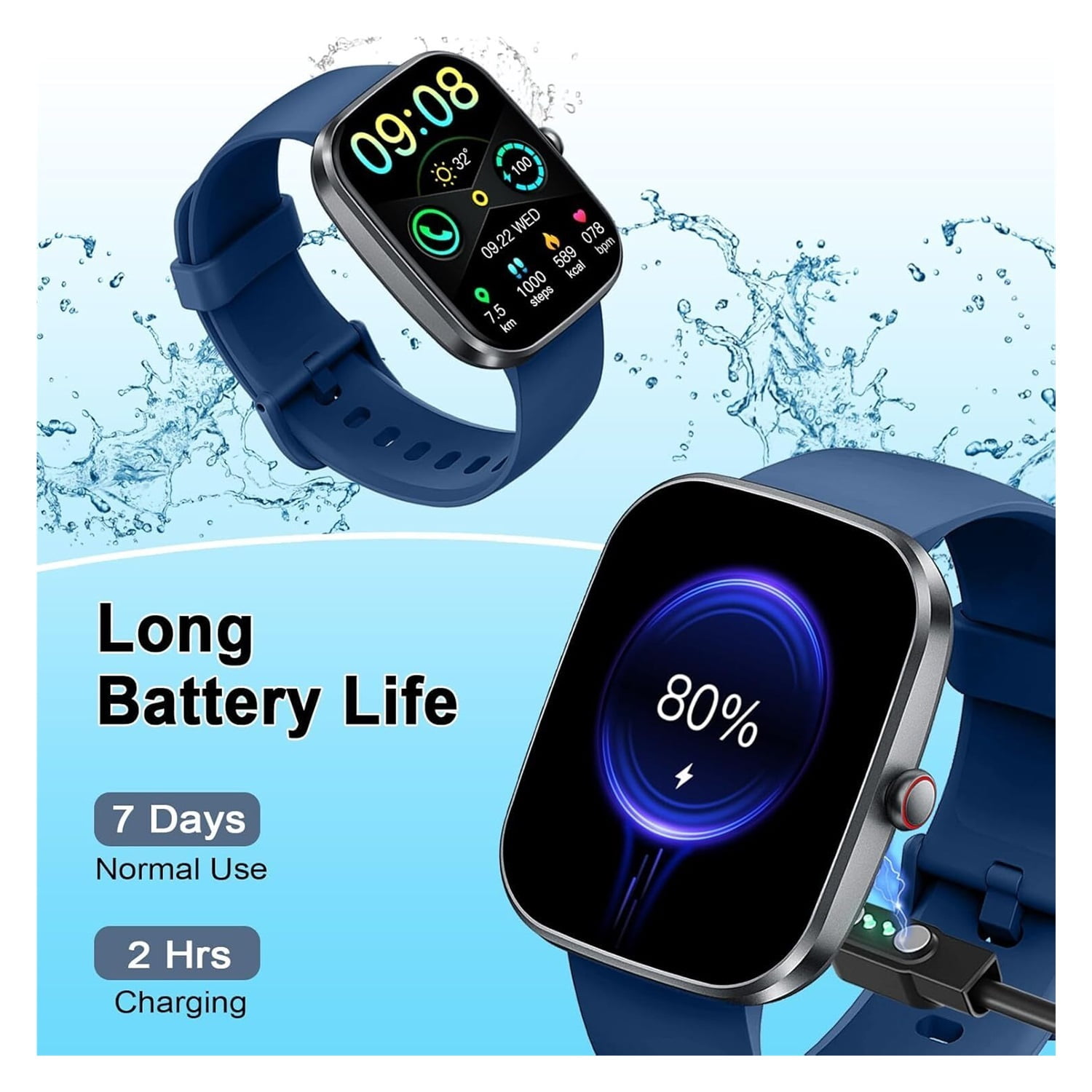 Smart Watch(Answer/Make Call), 1.91" Smartwatch for Men Women,2025 Fitness Watch with 110+ Sport Modes, Fitness Activity Tracke with Pedometer/Sleep Monitor/Heart Rate/IP68 Waterproof,for Android iOS