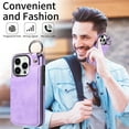 thumbnail image 6 of Dteck Case for iPhone 15 Pro,Magnetic Clasp Luxury PU Leather Card Slots Stand Durable Shockproof Case Back Wallet Flip Cover with Ring Buckle Cover,Purple, 6 of 10