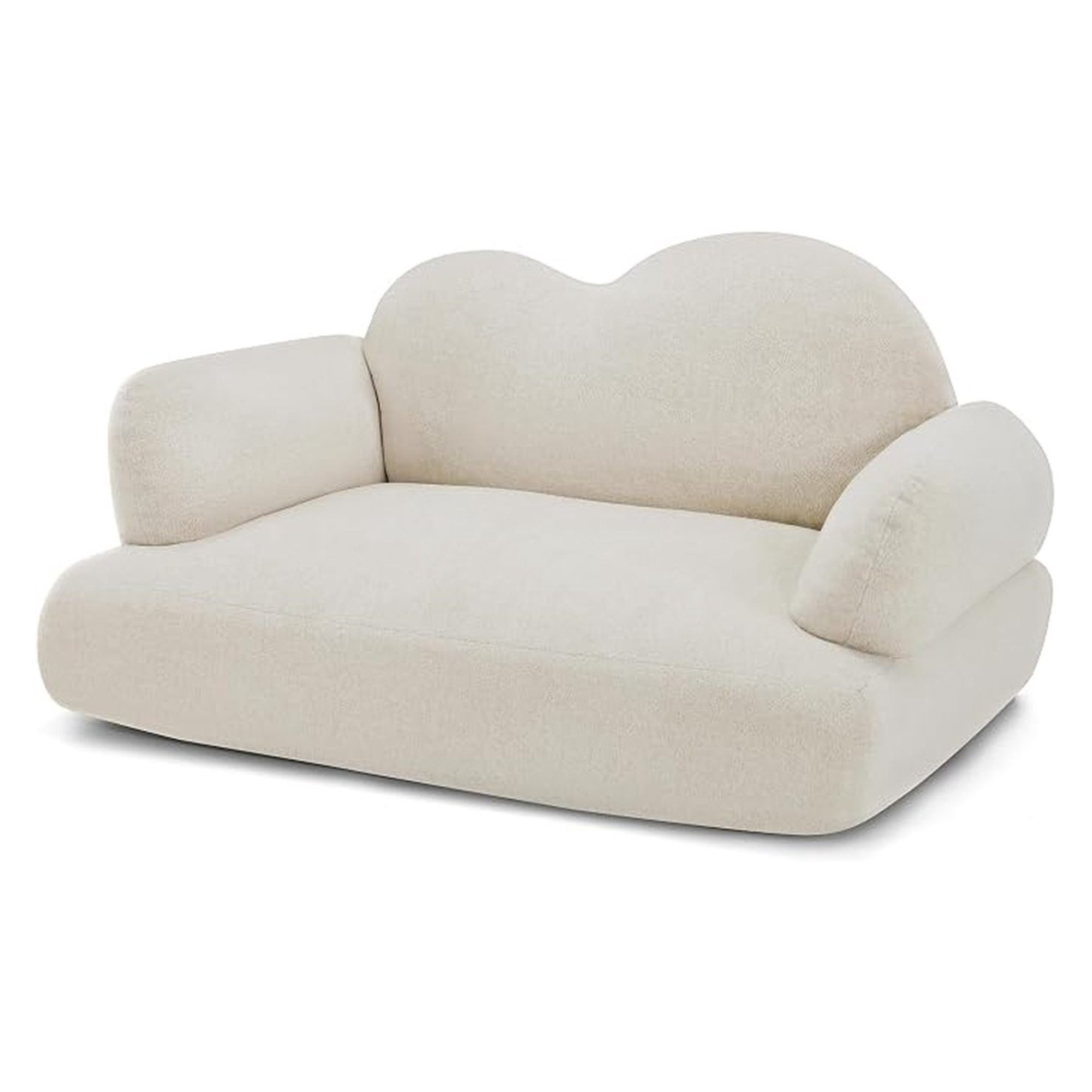 Dog Sofa Couch for Medium Breed Soft Full Foam Dog Couch Bed with Anti-Slip Bottom PS695 (White)