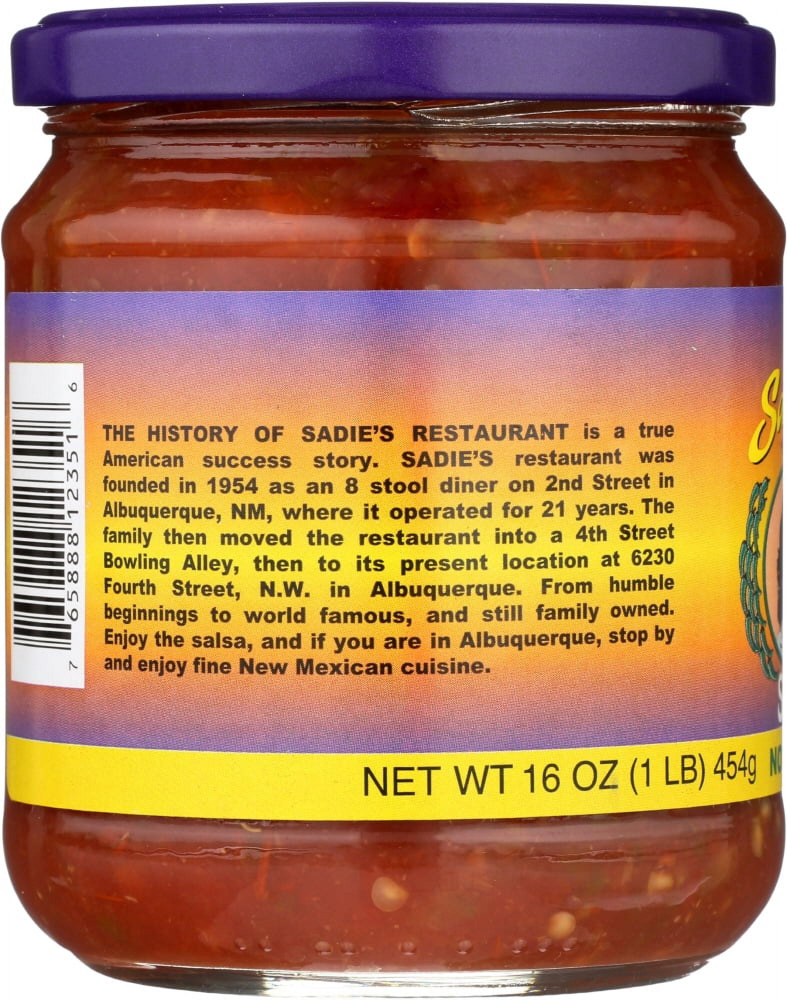 (3 pack) Sadie's Salsa Not-as-Hot, 16oz, 1 Count, Kosher, Non-GMO, Gluten-Free, Chunky Salsa