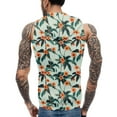 thumbnail image 4 of Men's Sleeveless Hoodie With Floral Print Lightweight Summer Casual Gym Workout Tank Top Beachwear, 4 of 4
