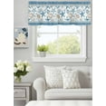 thumbnail image 3 of Curtain Valance for Windows,Ocean Starfish Shell Coral Kitchen Valances Rod Pocket Short Curtains,Blue Stripe Boho Style Window Treatment Panel for Bedroom Bathroom 42"x12", 3 of 7