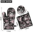 thumbnail image 6 of Black and Pink Of Leopard Print Kitchen Oven Mitt and Pot Holder Sets 2 Pcs for Baking, Cooking and Grilling, Heat Resistant Up To 392 °F, 6 of 7