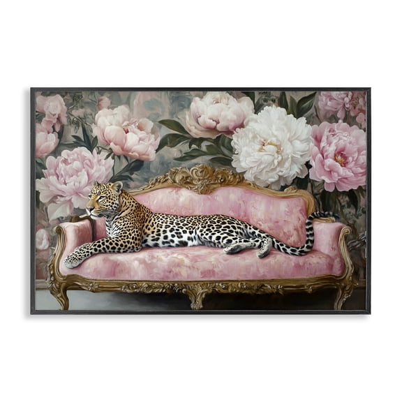 Stupell Industries Where The Leopard Dreams Black Framed Giclee Art, design by Tina LeCour