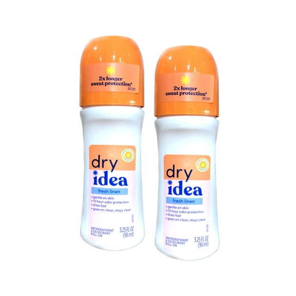 Dry Idea Roll-On Antiperspirant And Deodorant, Fresh Linen Scent - 3.25 Oz , 2 Pack